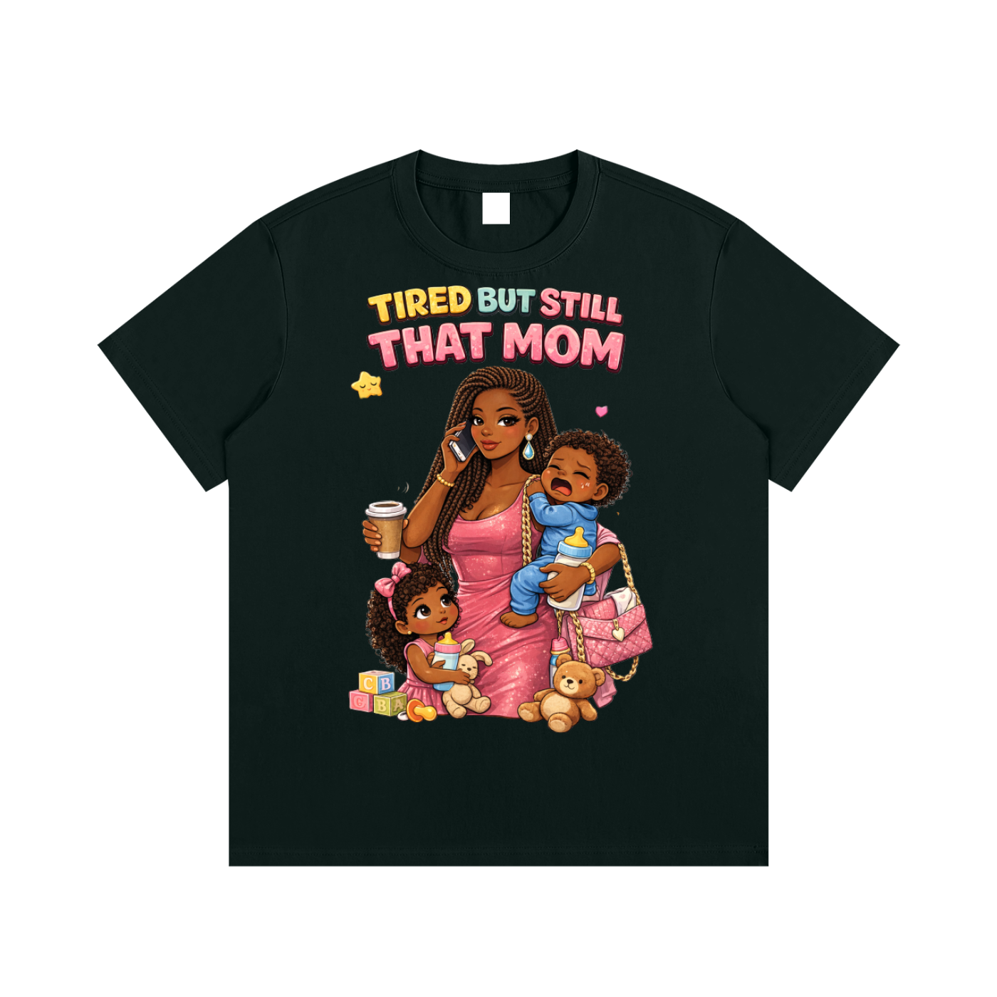 Dark|Tired Mama|Essential Cotton T-Shirt