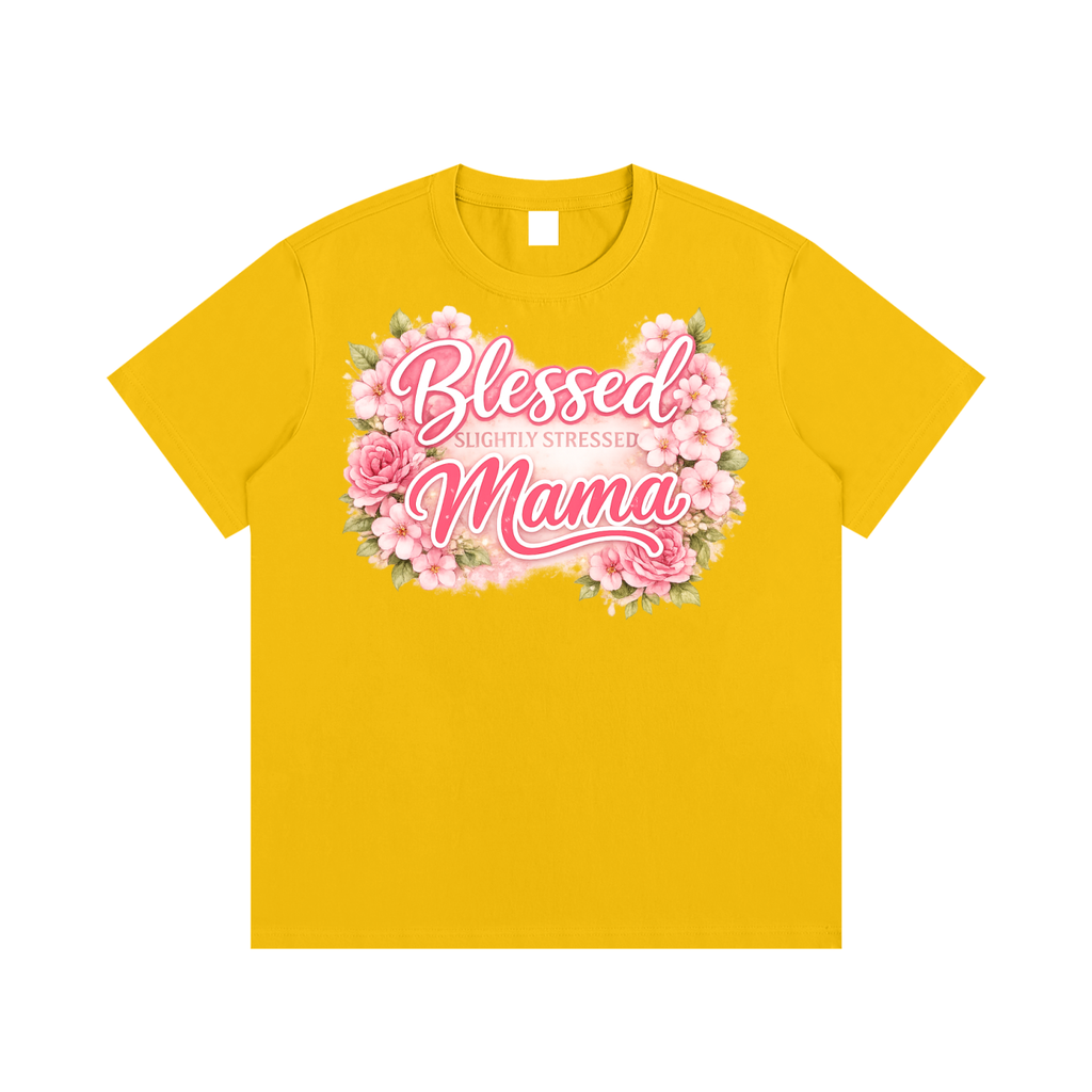 Blessed/Stressed Mama|Essential Cotton T-Shirt
