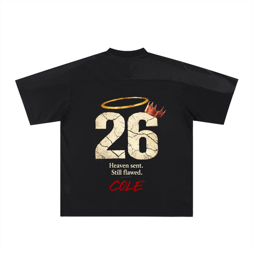 COLE|Oversized Mesh V-Neck Soccer Jersey