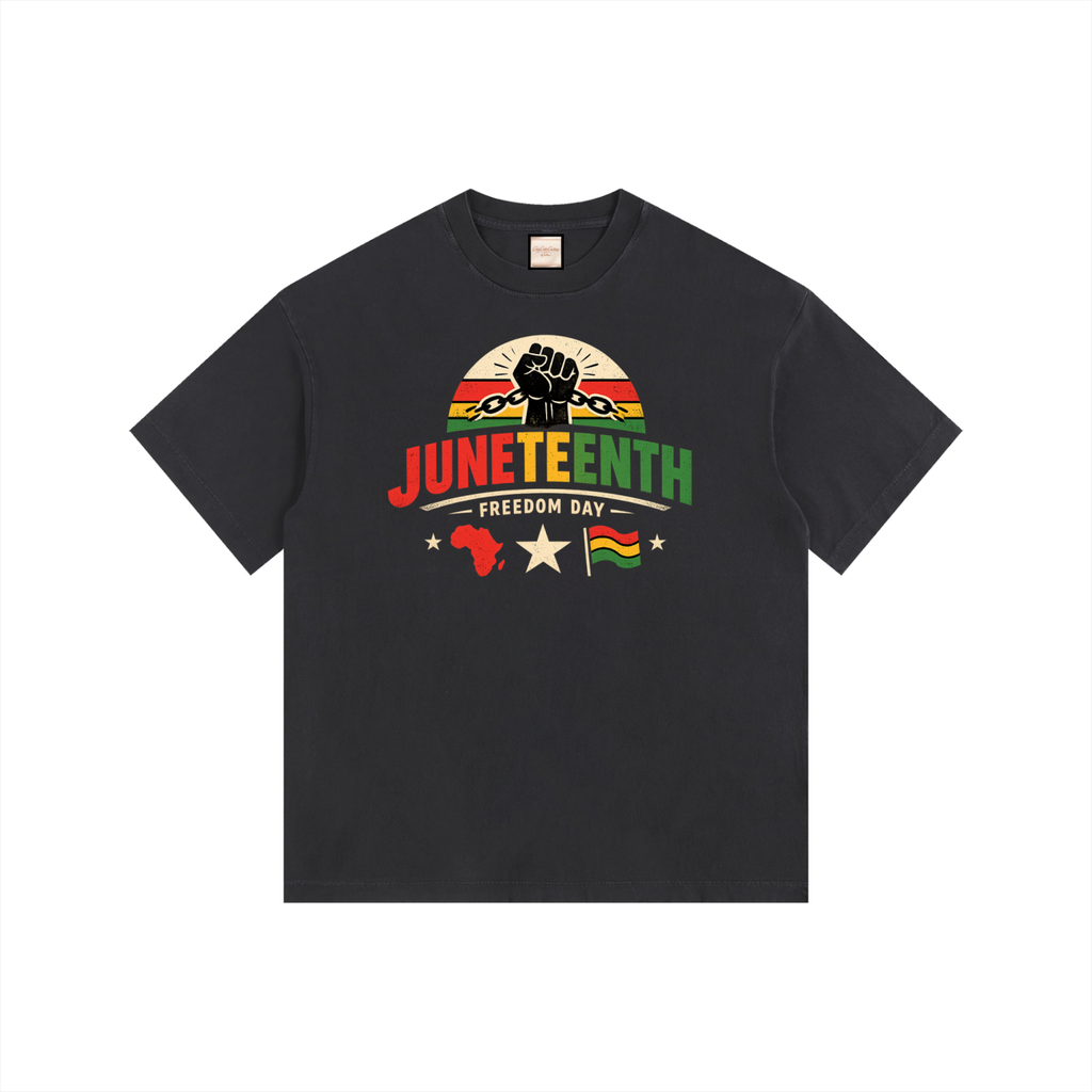 Freedom Day|Vintage Washed Oversized Cotton T-Shirt