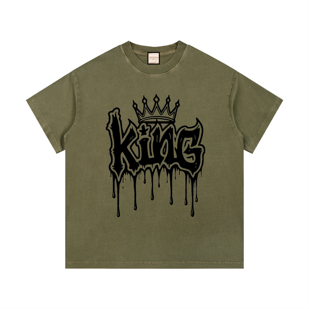 King Drip|Vintage Wash Cotton T-Shirt