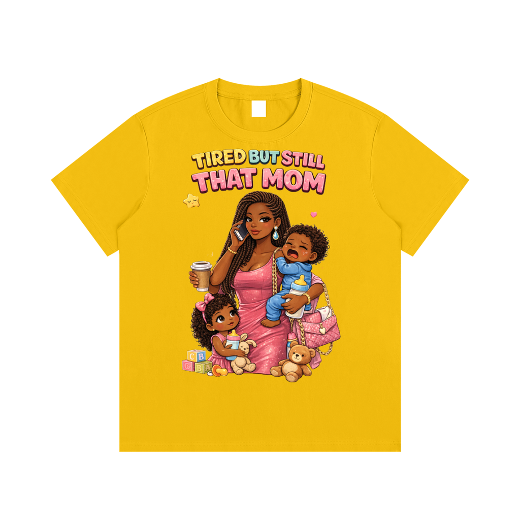 Dark|Tired Mama|Essential Cotton T-Shirt