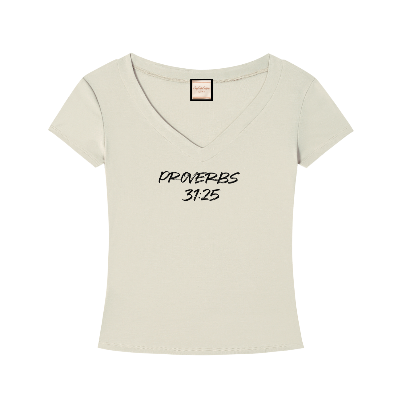 Bible Verse|Proverbs 31:25|Tencel Slim Fit V-Neck T-Shirt