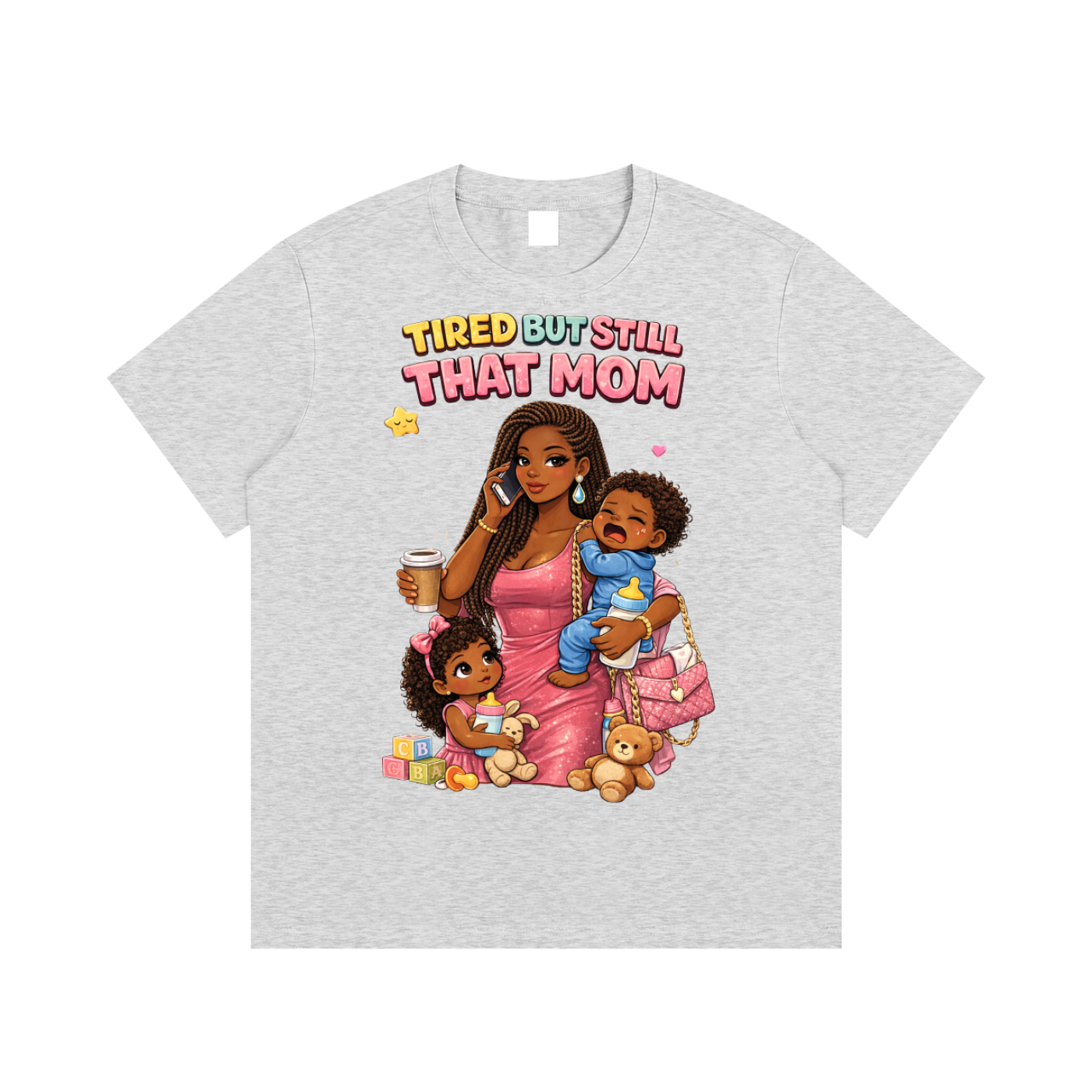 Dark|Tired Mama|Essential Cotton T-Shirt