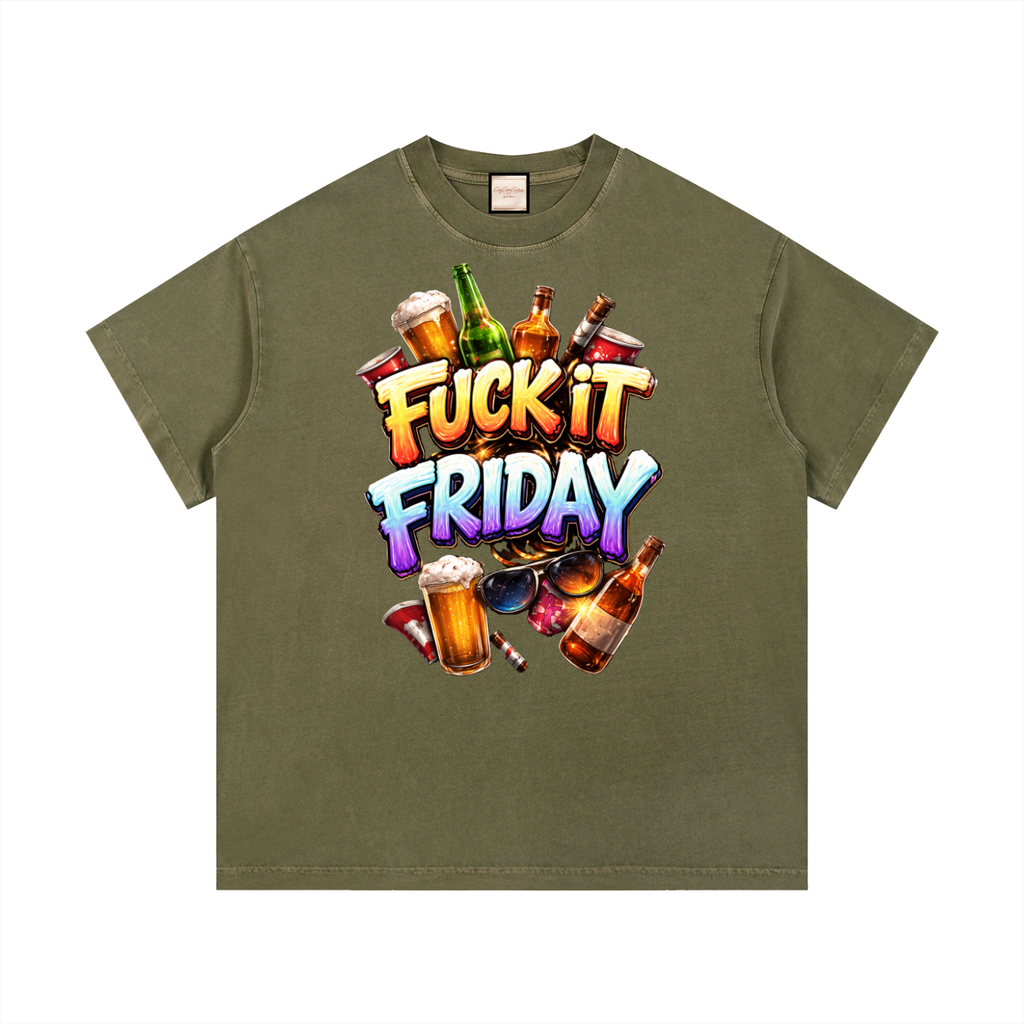 Fuck It Friday|Vintage Wash Cotton T-Shirt