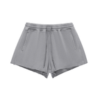 Iridescent Lips|Snow Washed Raw Edge Drawstring Shorts