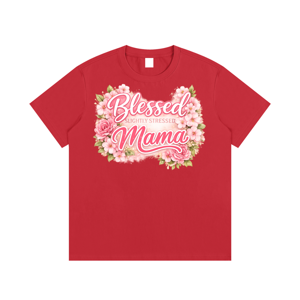 Blessed/Stressed Mama|Essential Cotton T-Shirt