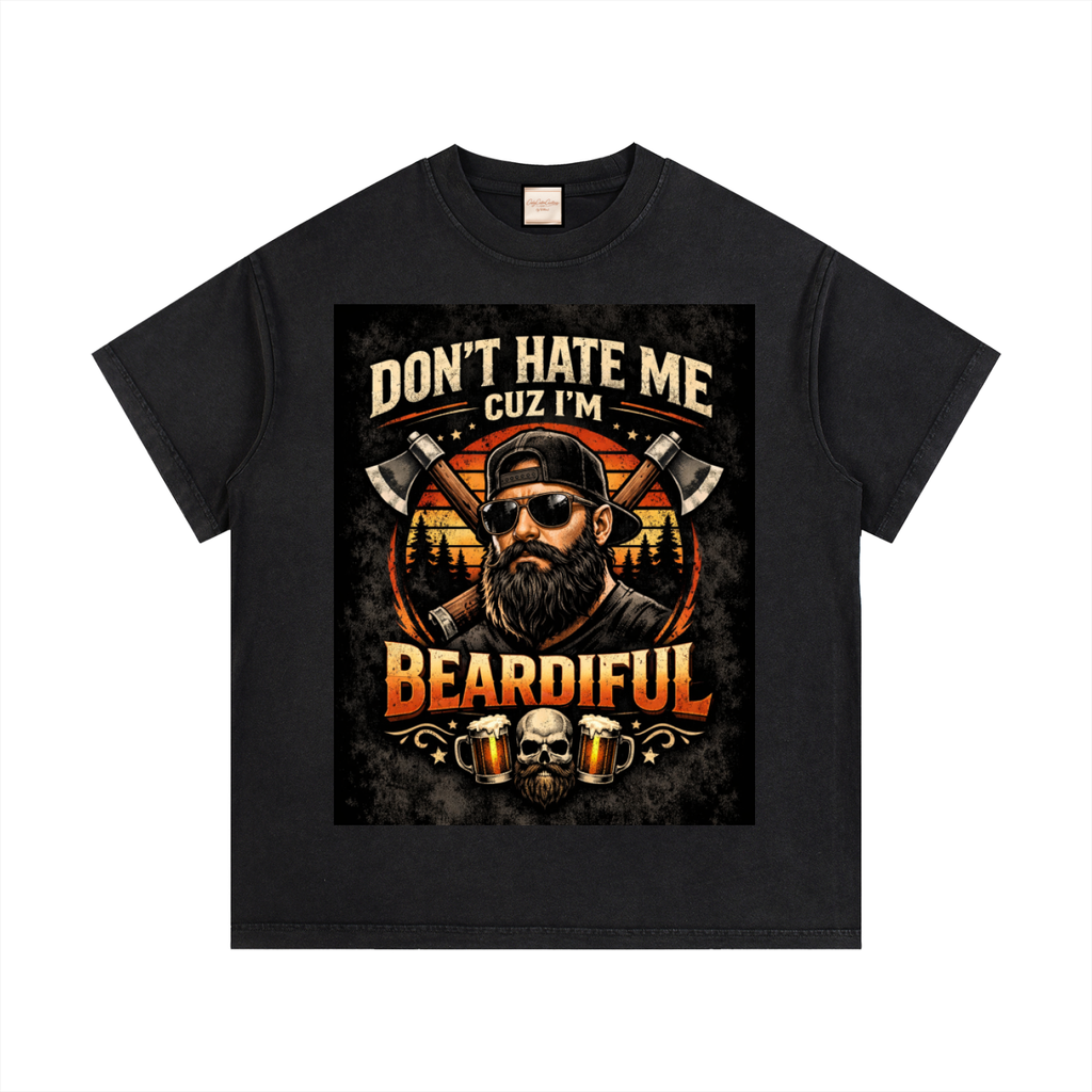 Light|Beardiful|Vintage Wash Cotton T-Shirt
