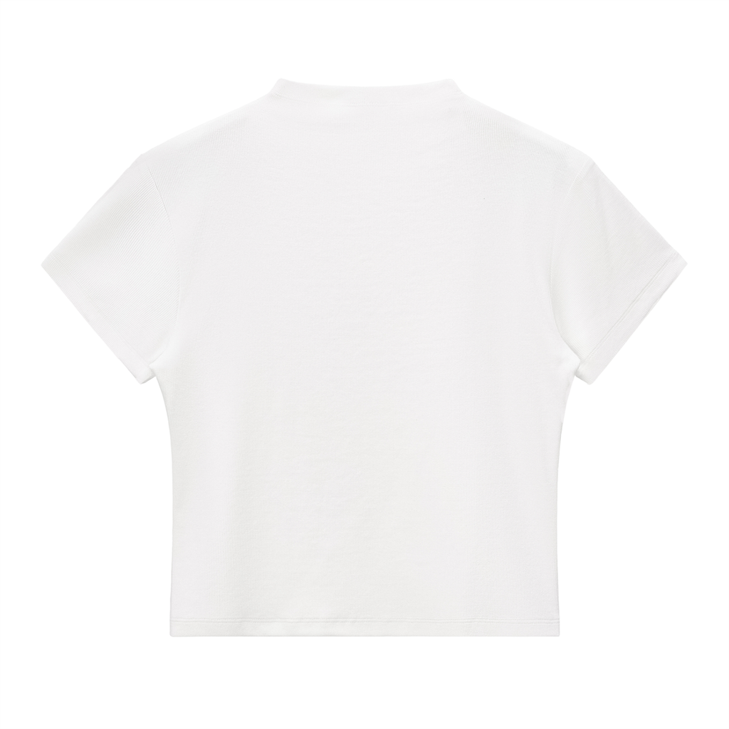 Poppy Skull|Essential Slim Fit Mock Neck T-Shirt