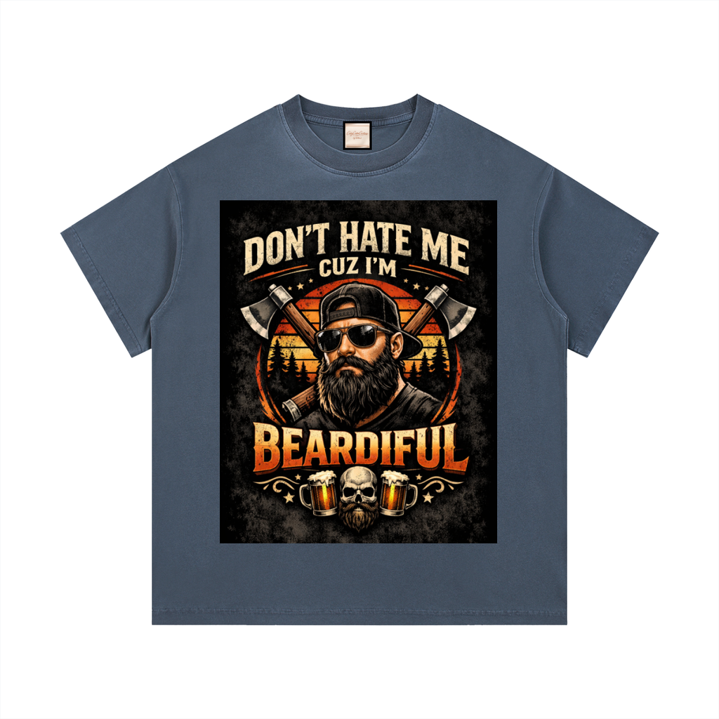 Light|Beardiful|Vintage Wash Cotton T-Shirt