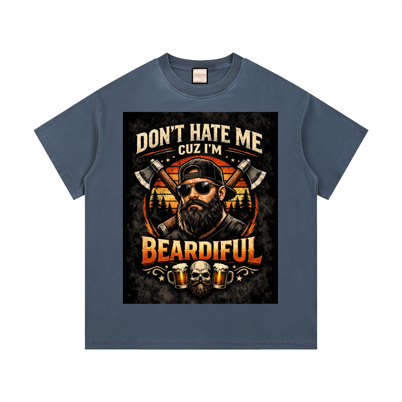 Light|Beardiful|Vintage Wash Cotton T-Shirt