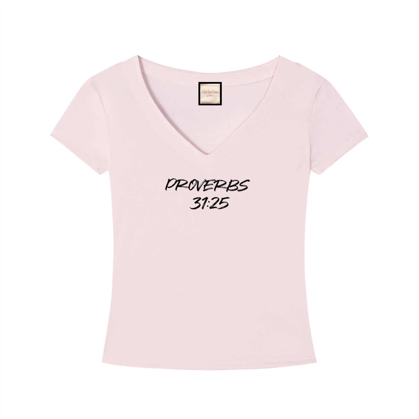 Bible Verse|Proverbs 31:25|Tencel Slim Fit V-Neck T-Shirt