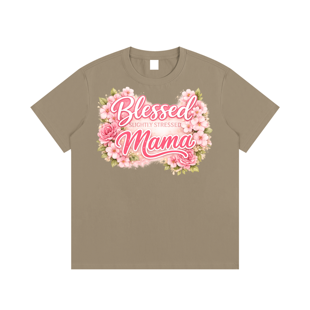 Blessed/Stressed Mama|Essential Cotton T-Shirt