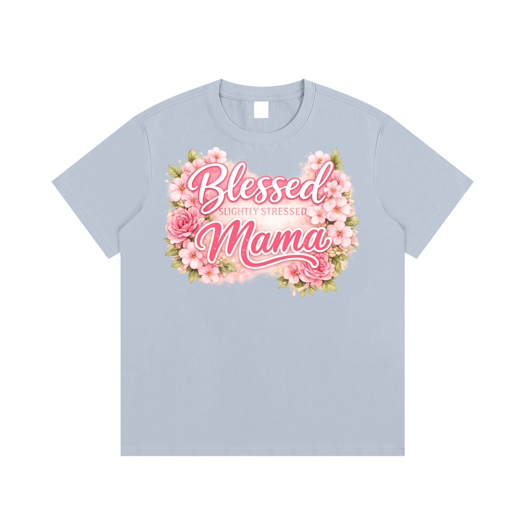 Blessed/Stressed Mama|Essential Cotton T-Shirt