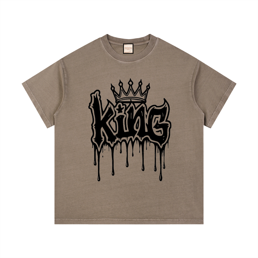 King Drip|Vintage Wash Cotton T-Shirt