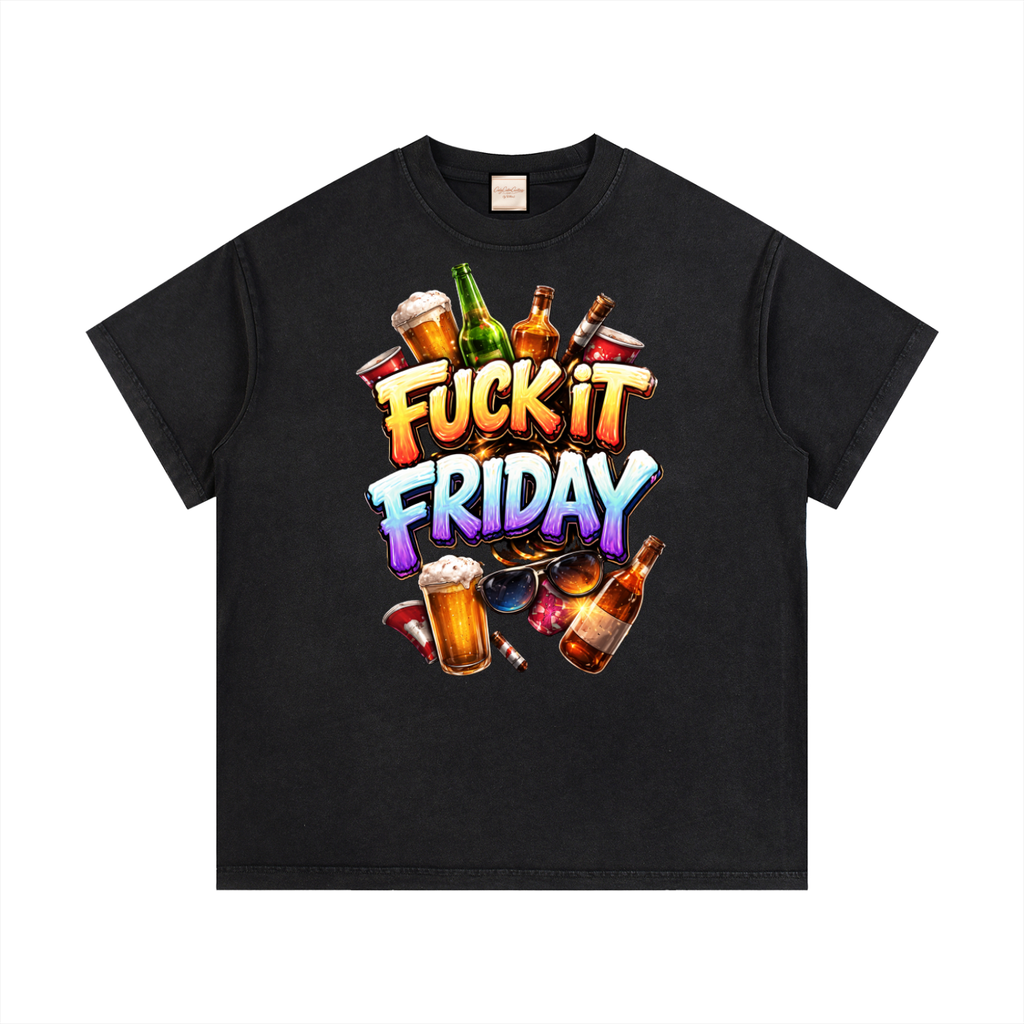 Fuck It Friday|Vintage Wash Cotton T-Shirt