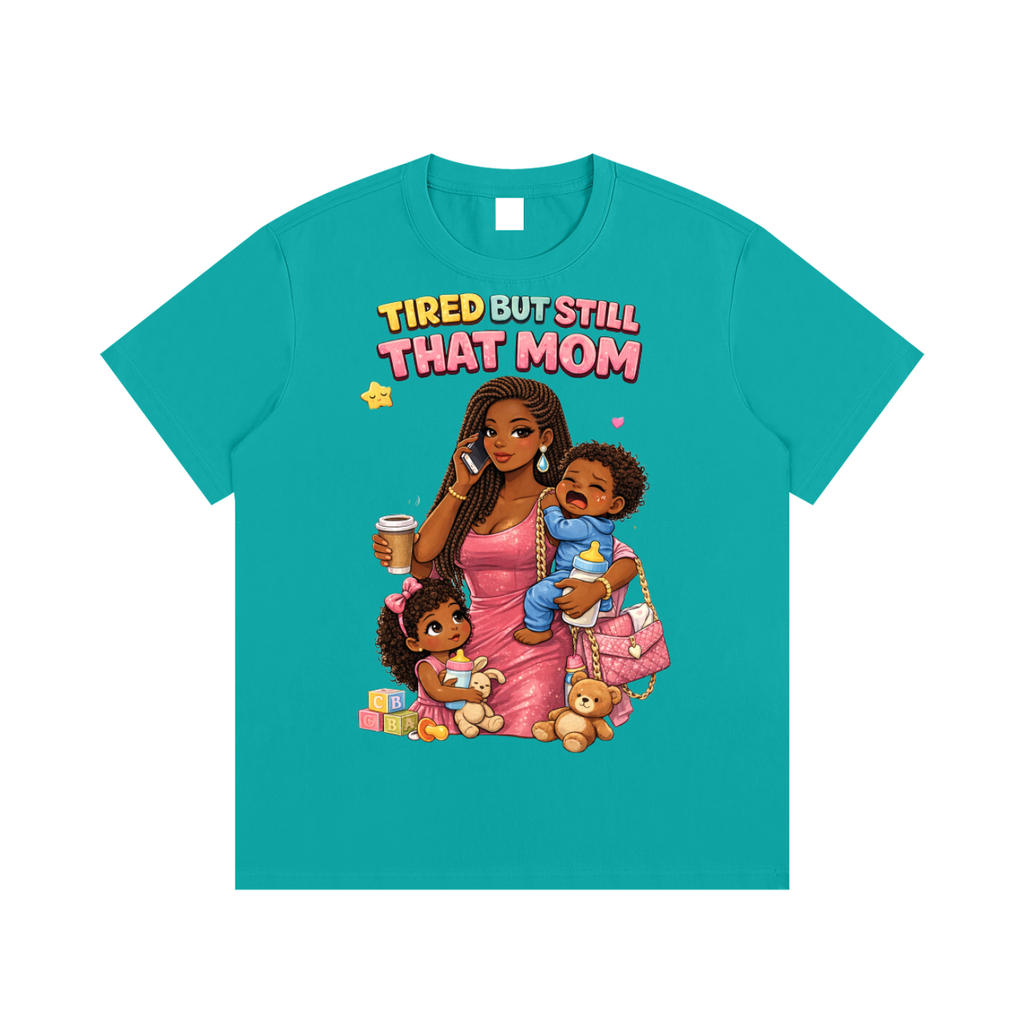 Dark|Tired Mama|Essential Cotton T-Shirt