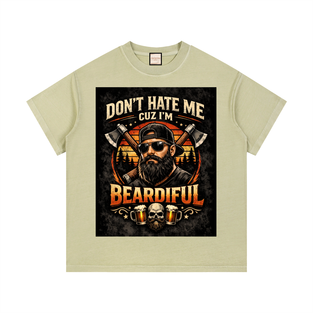 Light|Beardiful|Vintage Wash Cotton T-Shirt