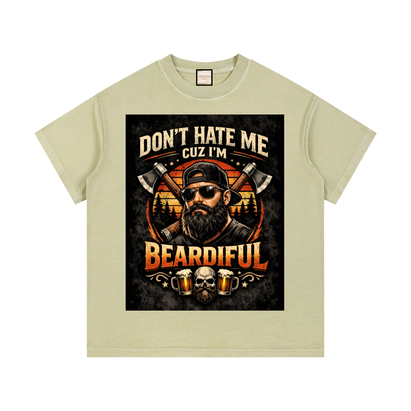 Light|Beardiful|Vintage Wash Cotton T-Shirt