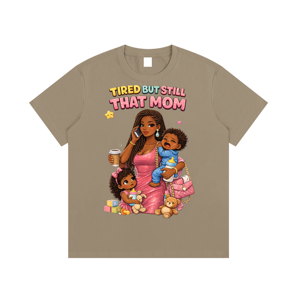 Dark|Tired Mama|Essential Cotton T-Shirt
