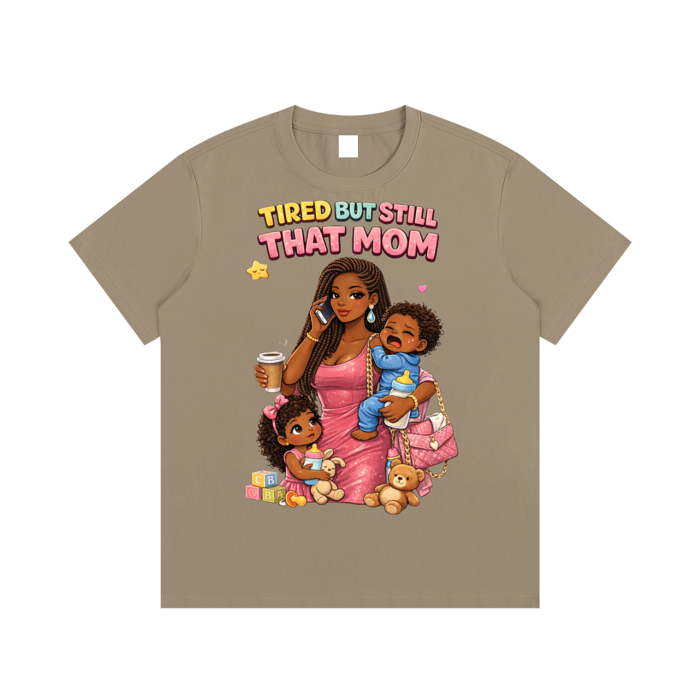 Dark|Tired Mama|Essential Cotton T-Shirt
