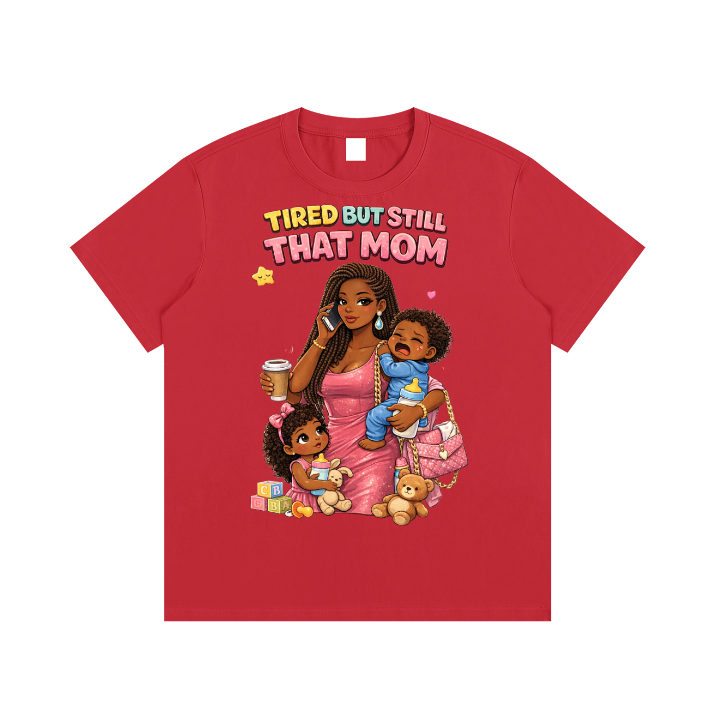 Dark|Tired Mama|Essential Cotton T-Shirt