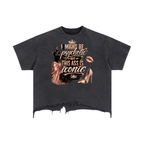 Iconic|Vintage Wash Boxy Distressed Hem T-Shirt