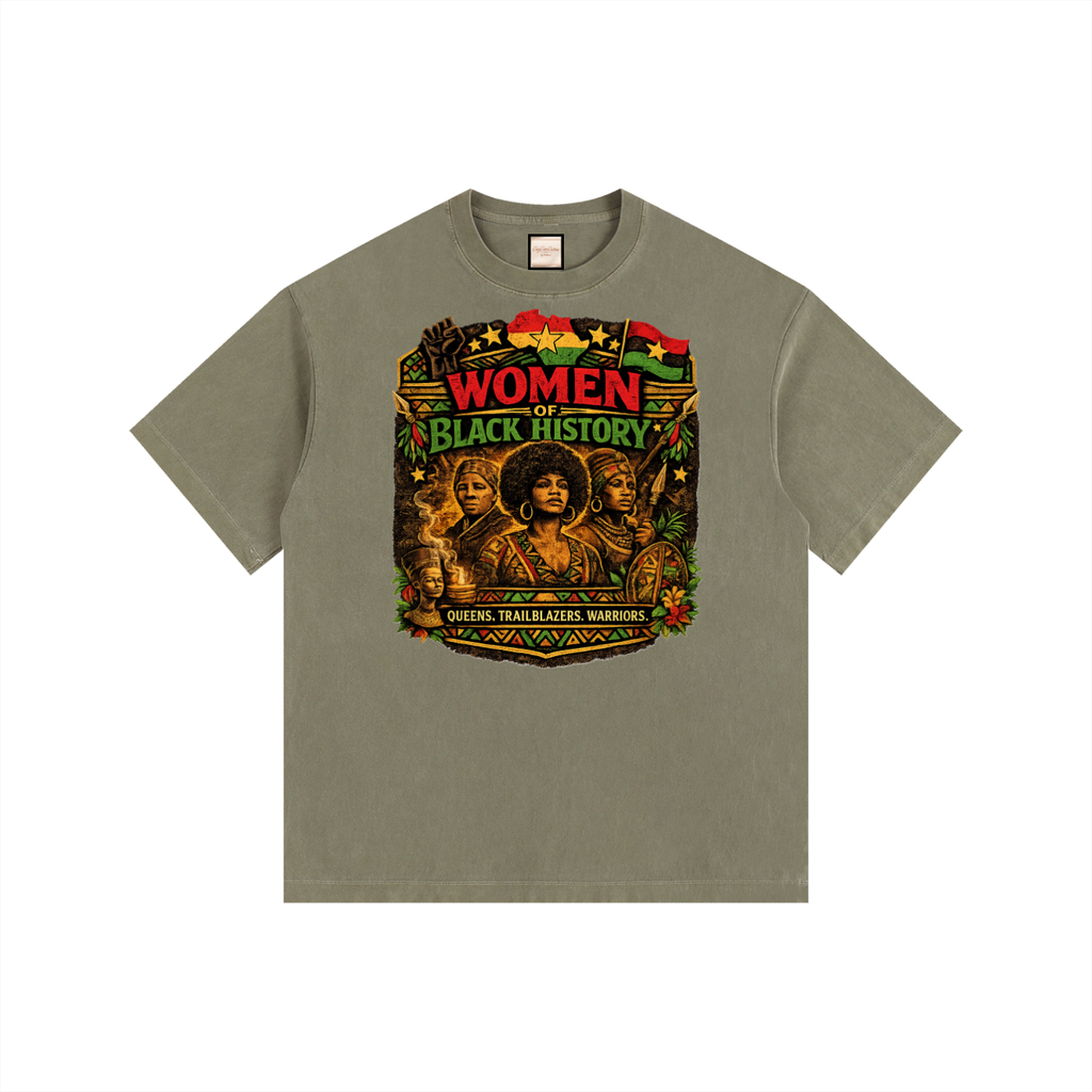Women|Juneteenth|Vintage Washed Oversized Cotton T-Shirt