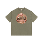 Old LOGO|Vintage Washed Oversized Cotton T-Shirt