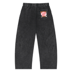 Blow Me|Snow Wash Drawstring Cotton Pants