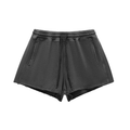 Iridescent Lips|Snow Washed Raw Edge Drawstring Shorts