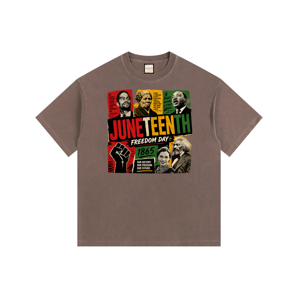 Juneteenth |Vintage Washed Oversized Cotton T-Shirt