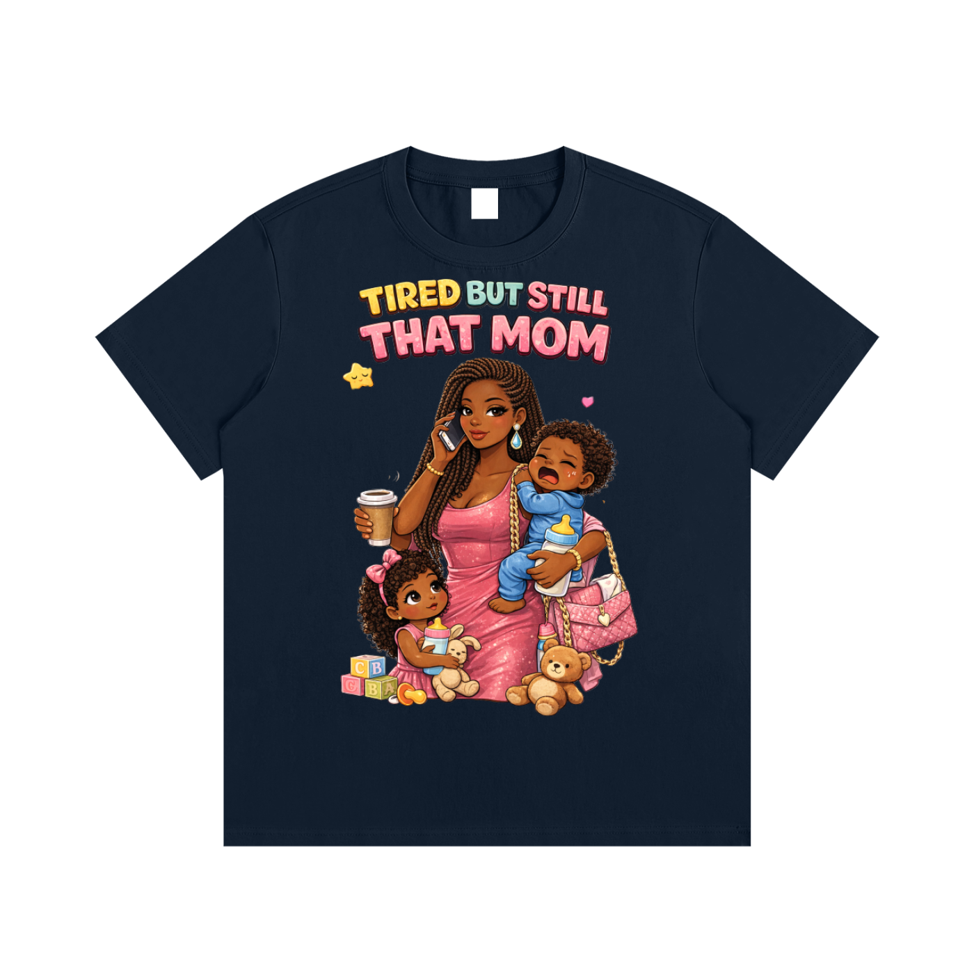 Dark|Tired Mama|Essential Cotton T-Shirt