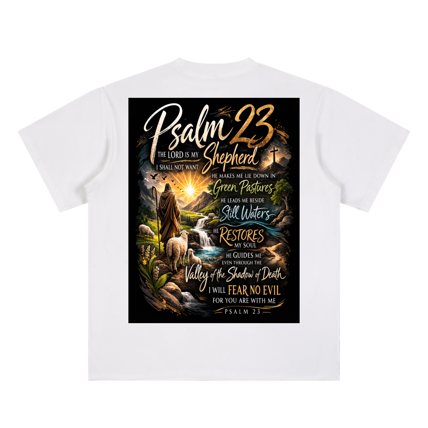 Bible Verse|Psalm 23|Essential Cotton T-Shirt
