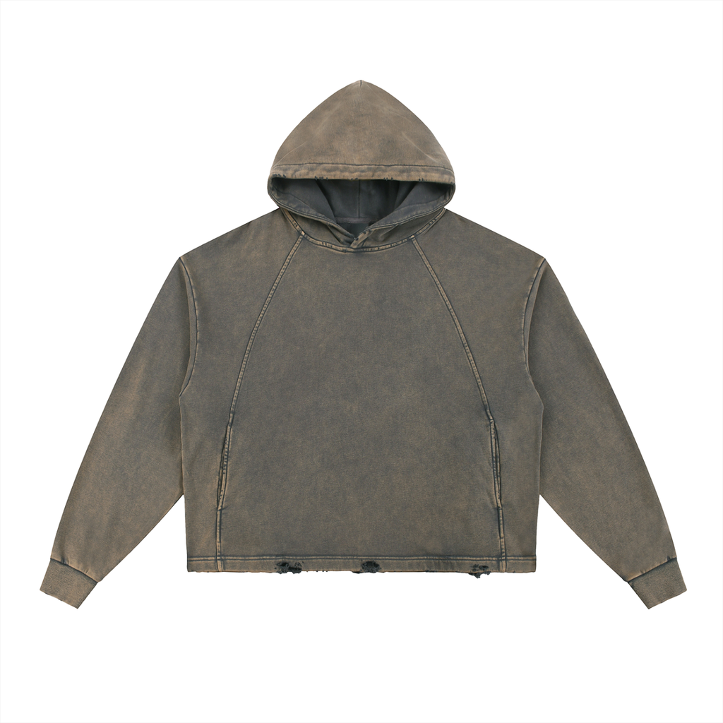 Blow Me|Vintage Washed Frayed-Hem Hoodie