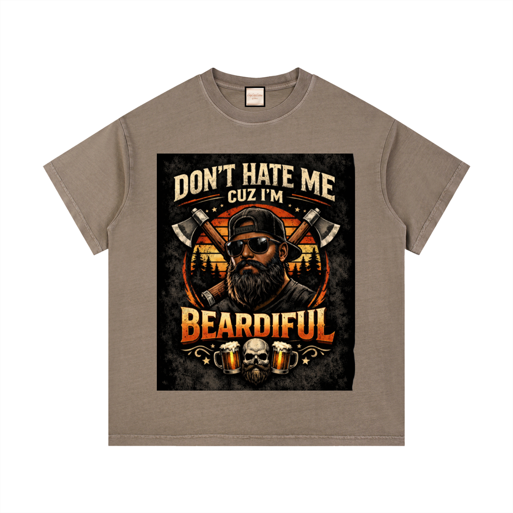 Dark|Beardiful|Vintage Wash Cotton T-Shirt
