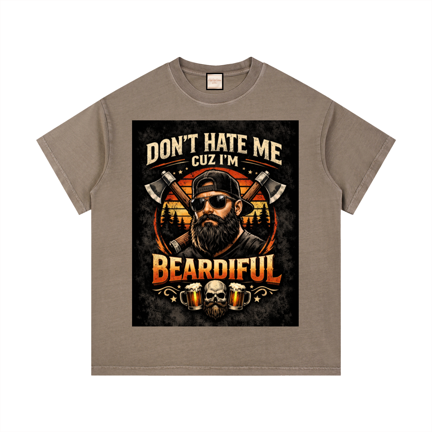 Light|Beardiful|Vintage Wash Cotton T-Shirt