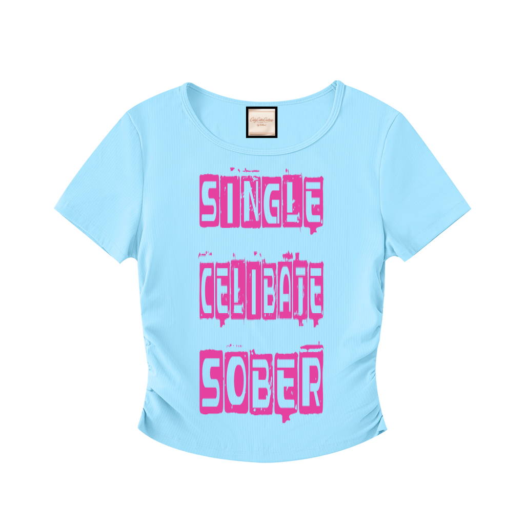 Single/Celibate/Sober|Ruched Bodycon Crop Top
