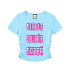 Single/Celibate/Sober|Ruched Bodycon Crop Top