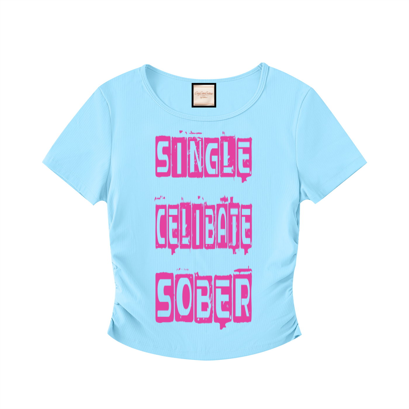 Single/Celibate/Sober|Ruched Bodycon Crop Top