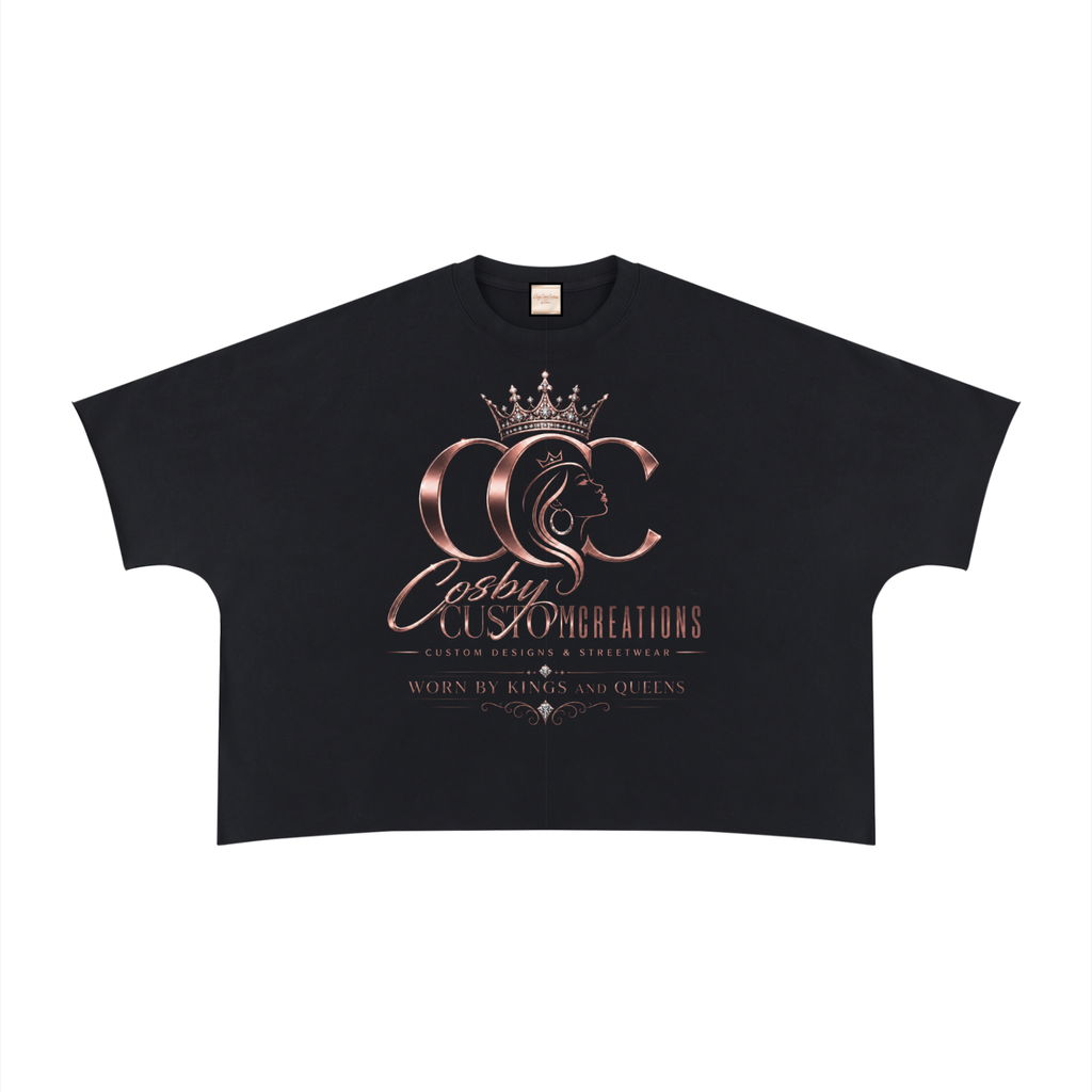 New LOGO|Unisex Heavyweight Boxy Raw Edge T-Shirt