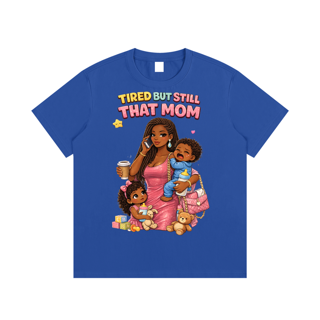 Dark|Tired Mama|Essential Cotton T-Shirt