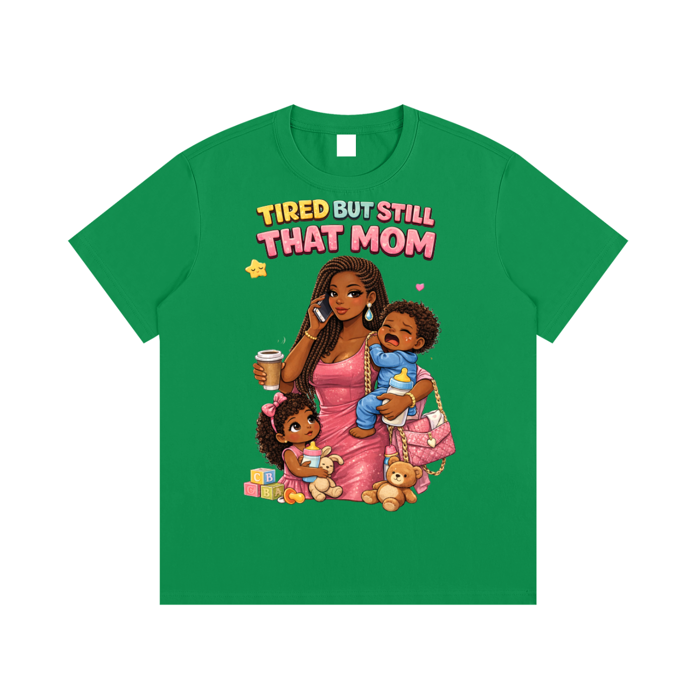 Dark|Tired Mama|Essential Cotton T-Shirt