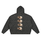 Unisex Leopard Print Waffle Full Zip Hoodie