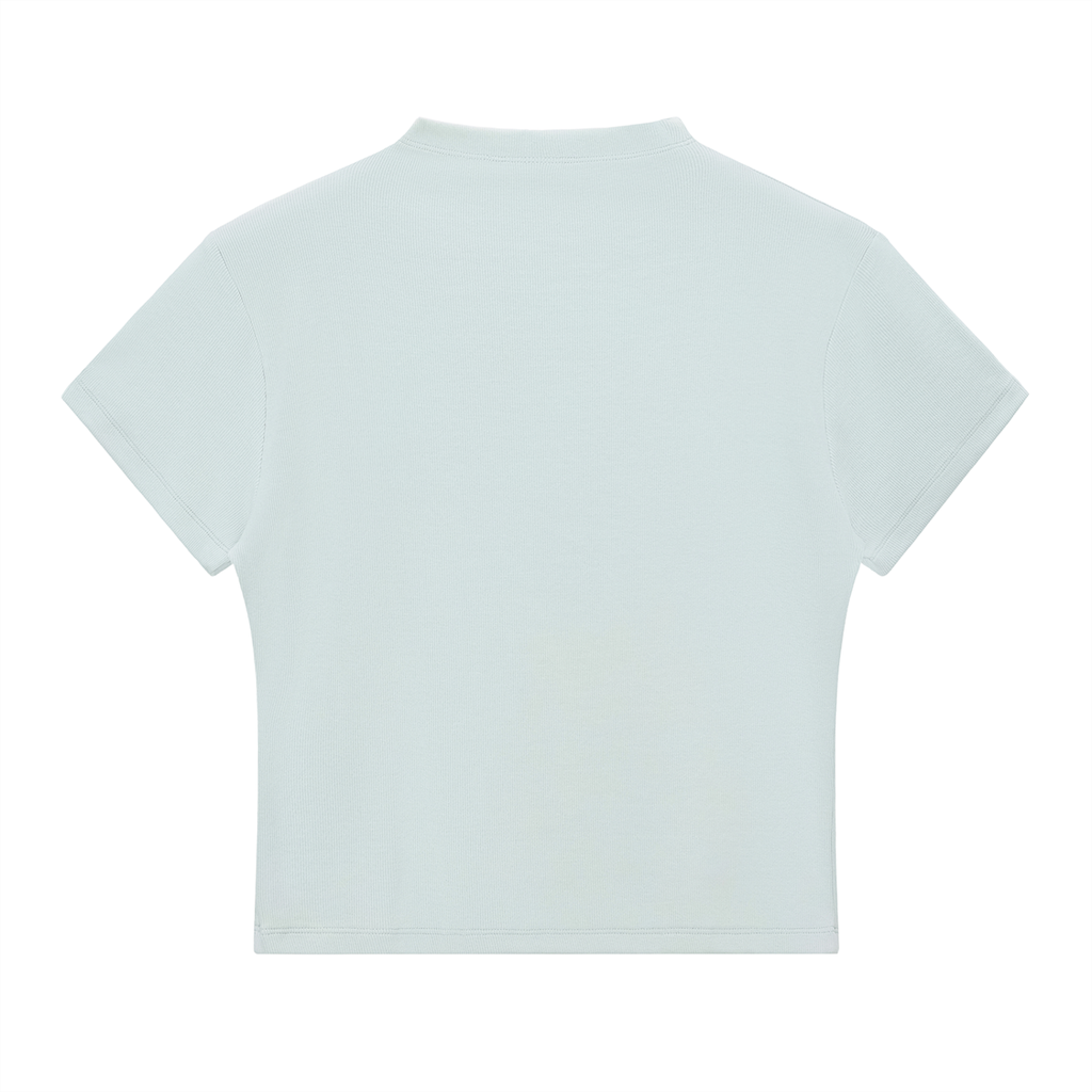 Poppy Skull|Essential Slim Fit Mock Neck T-Shirt