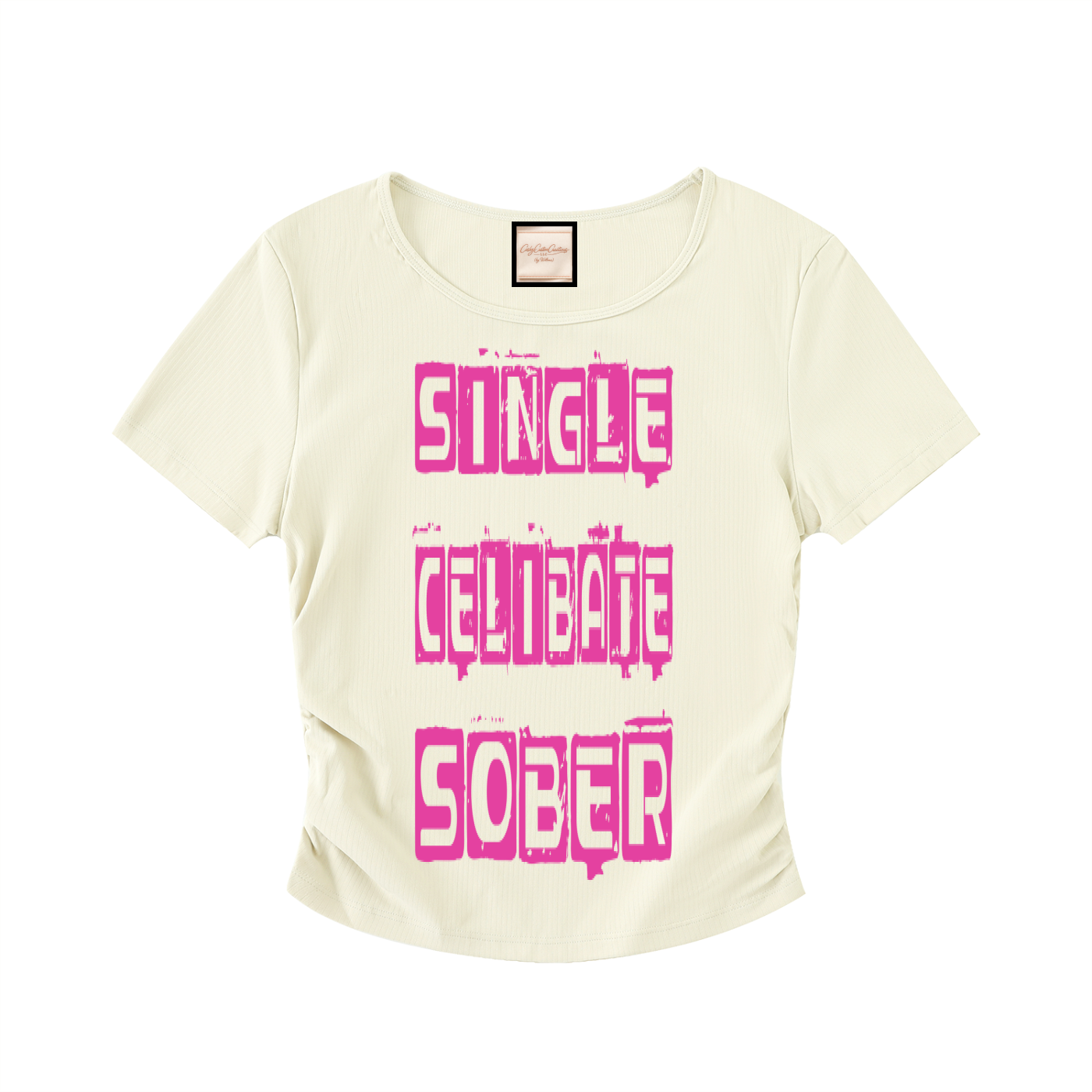 Single/Celibate/Sober|Ruched Bodycon Crop Top