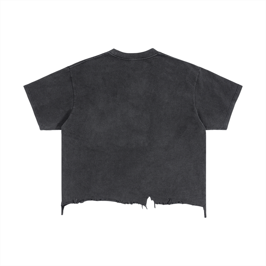 Juneteenth|Vintage Wash Boxy Distressed Hem T-Shirt