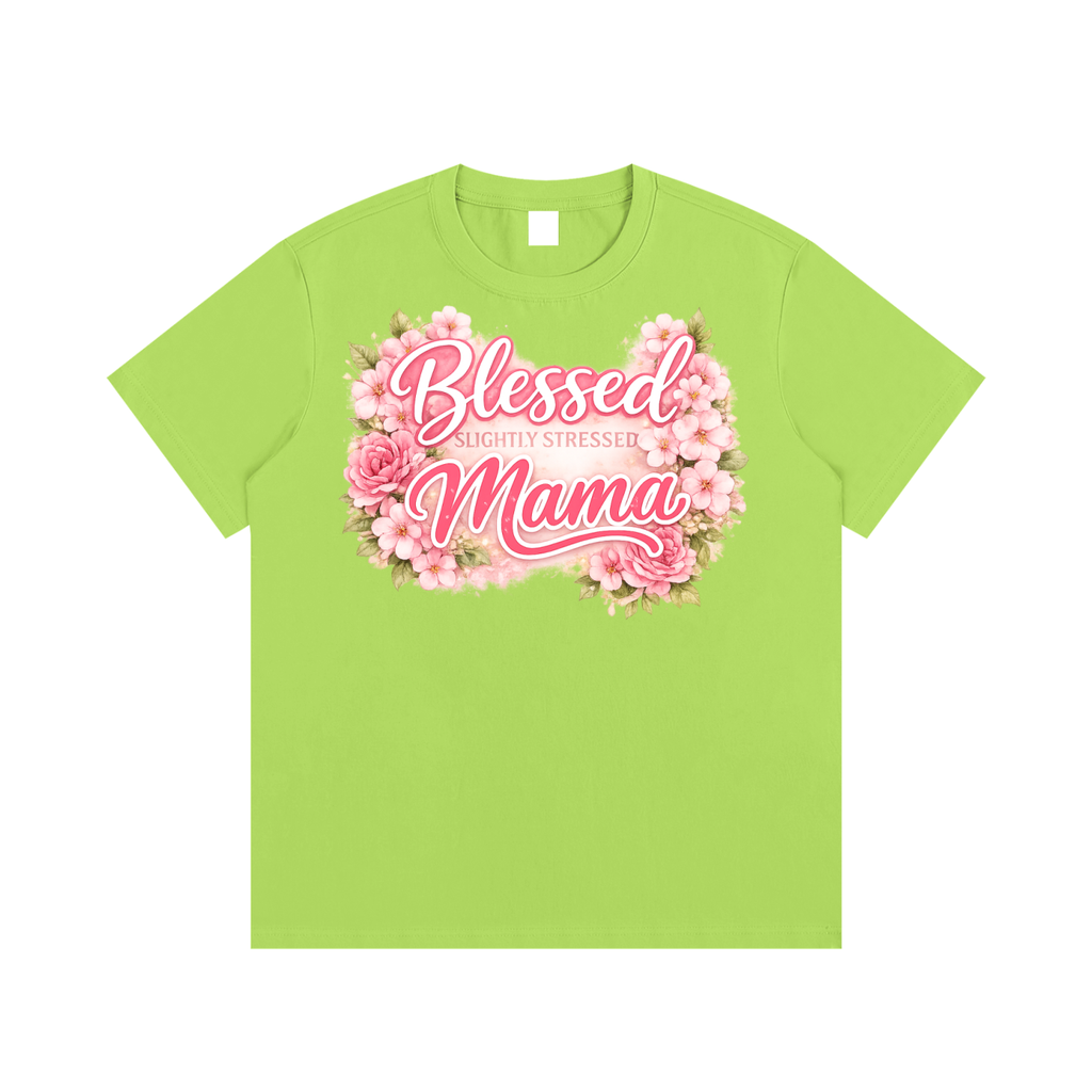 Blessed/Stressed Mama|Essential Cotton T-Shirt