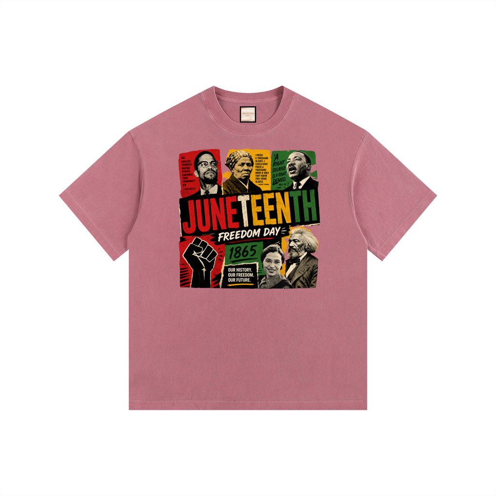 Juneteenth |Vintage Washed Oversized Cotton T-Shirt
