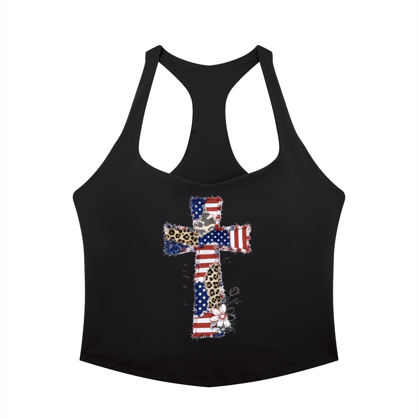 Women’s Tight Fit Yoga Tank Top Indepenence Cross